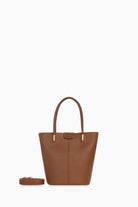 Ortası Dikiş Detaylı Kova Çanta - Taba TUGBA