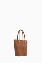 Ortası Dikiş Detaylı Kova Çanta - Taba TUGBA