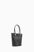 Ortası Dikiş Detaylı Kova Çanta - Siyah TUGBA