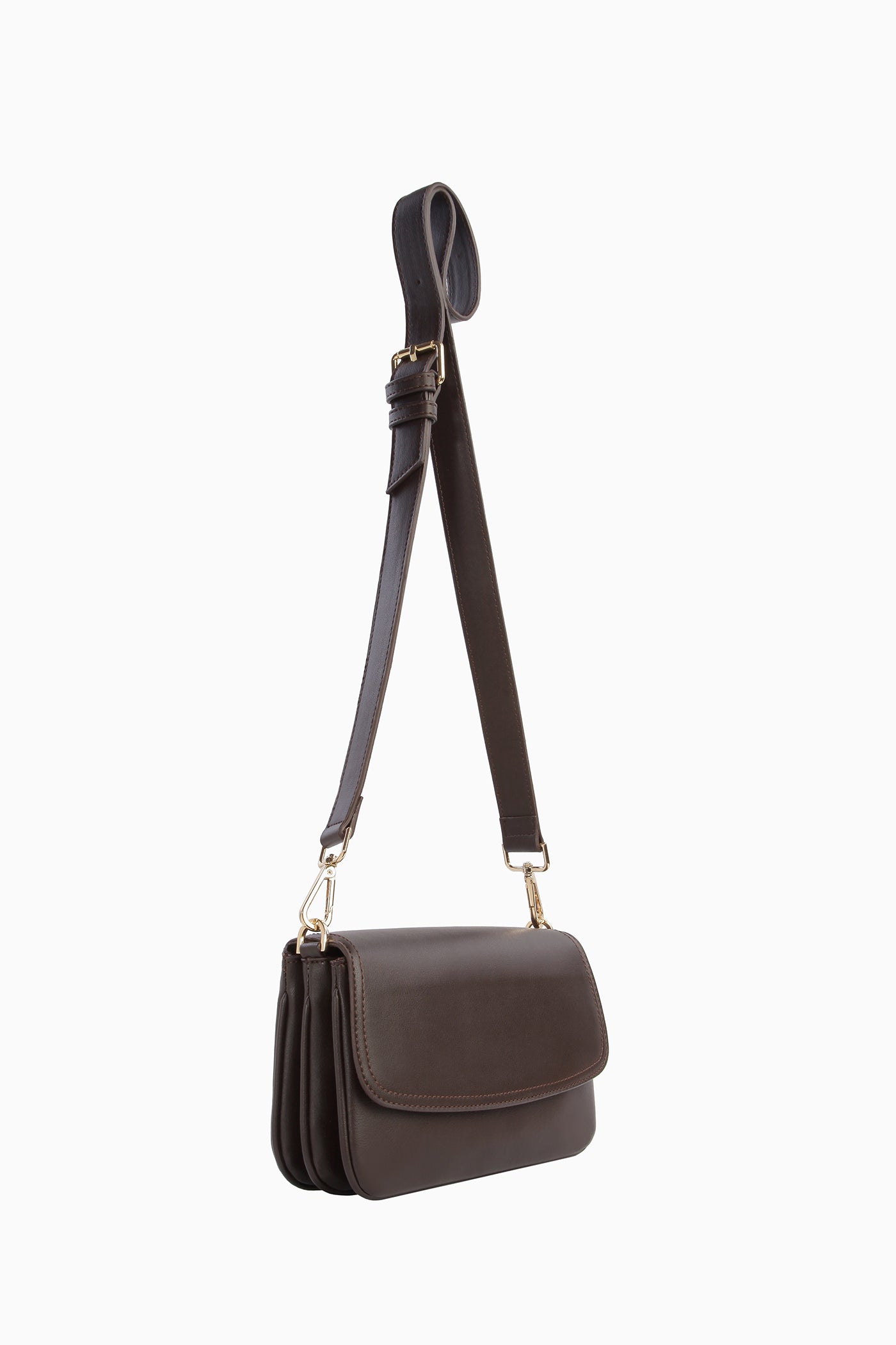 Üç Bölmeli Askılı Çanta - Acı Kahve TUGBA