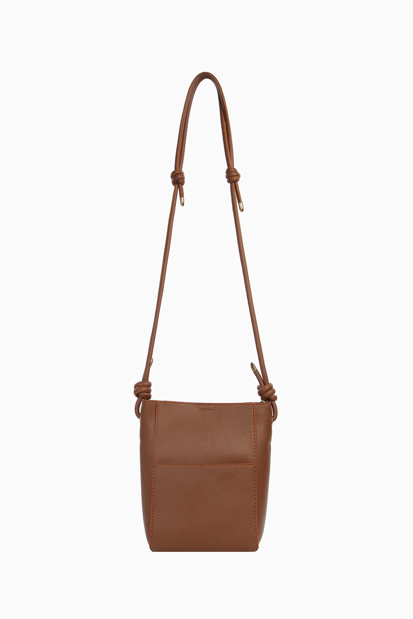 İnce Askılı Ortası Dikişli Çanta - Kahve TUGBA