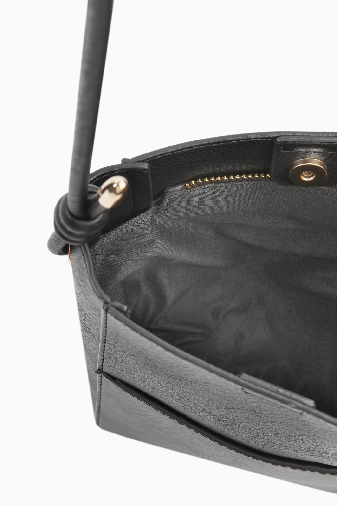 İnce Askılı Ortası Dikişli Çanta - Siyah TUGBA