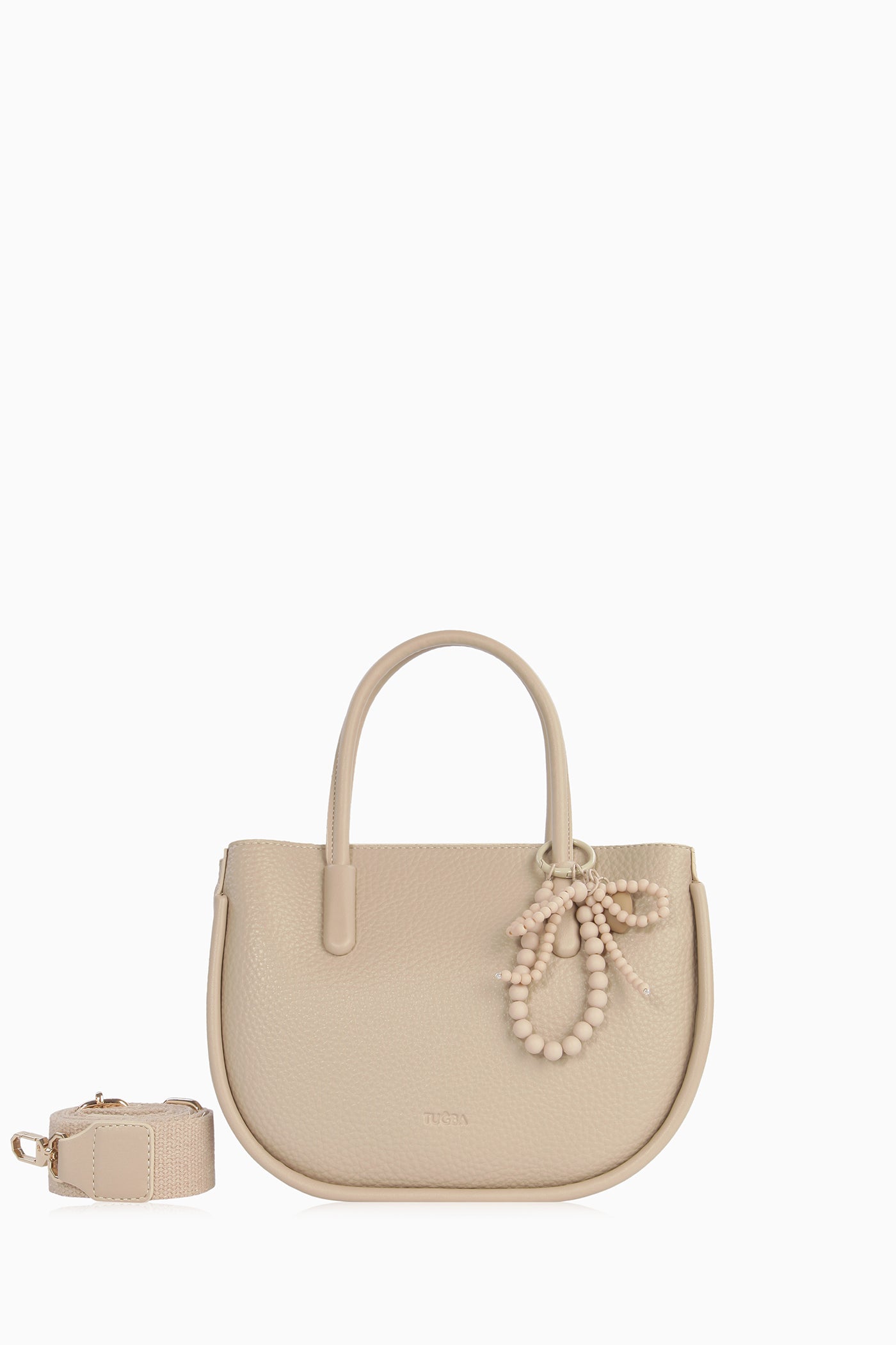 Örgü Detaylı Askılı Çanta - Bej TUGBA