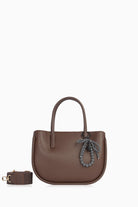 Örgü Detaylı Askılı Çanta - Kahve TUGBA