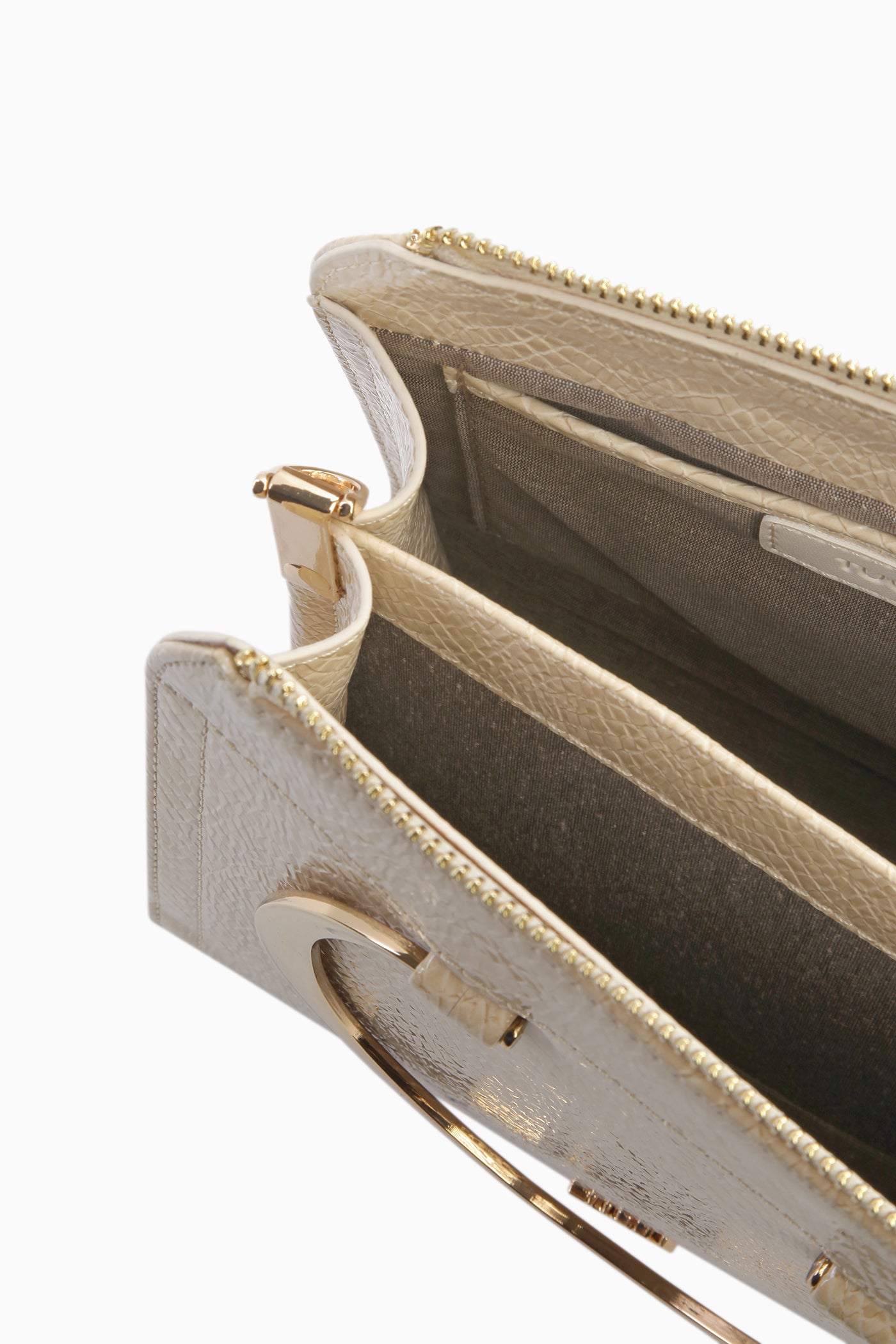 Gold Kulplu Çanta - Krem TUGBA