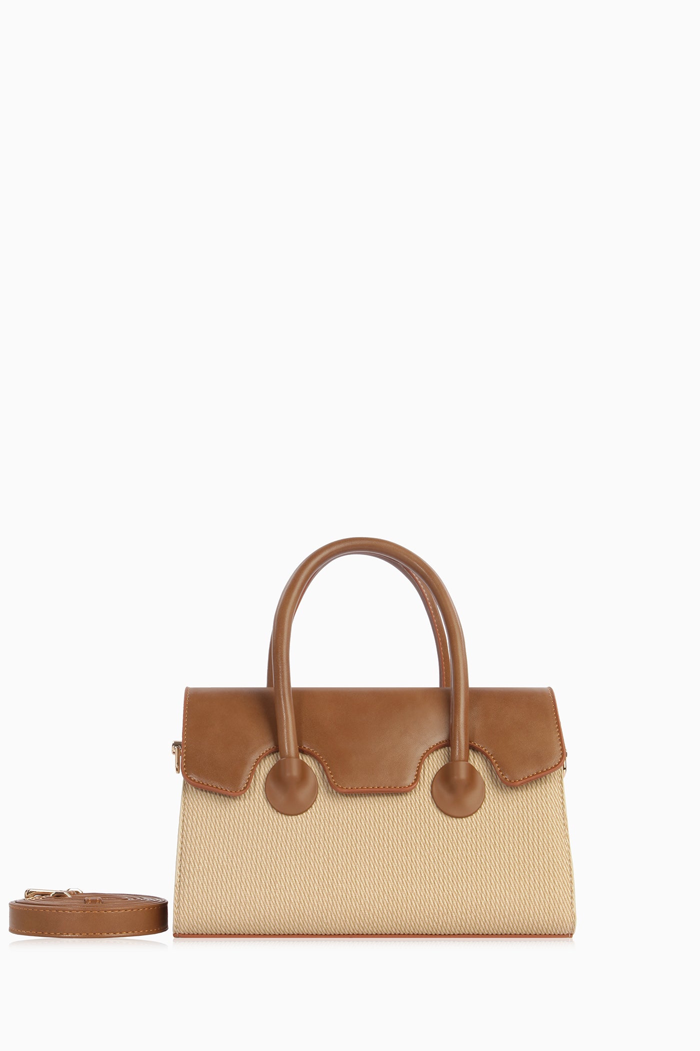 Kapaklı Minimal Çanta - Bej TUGBA