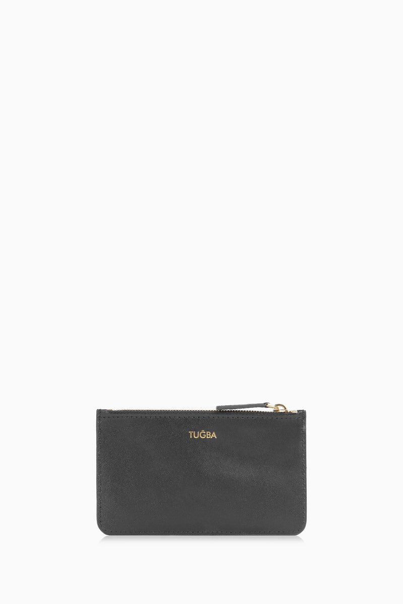 Fermuarlı Deri Kartlık - Siyah TUGBA