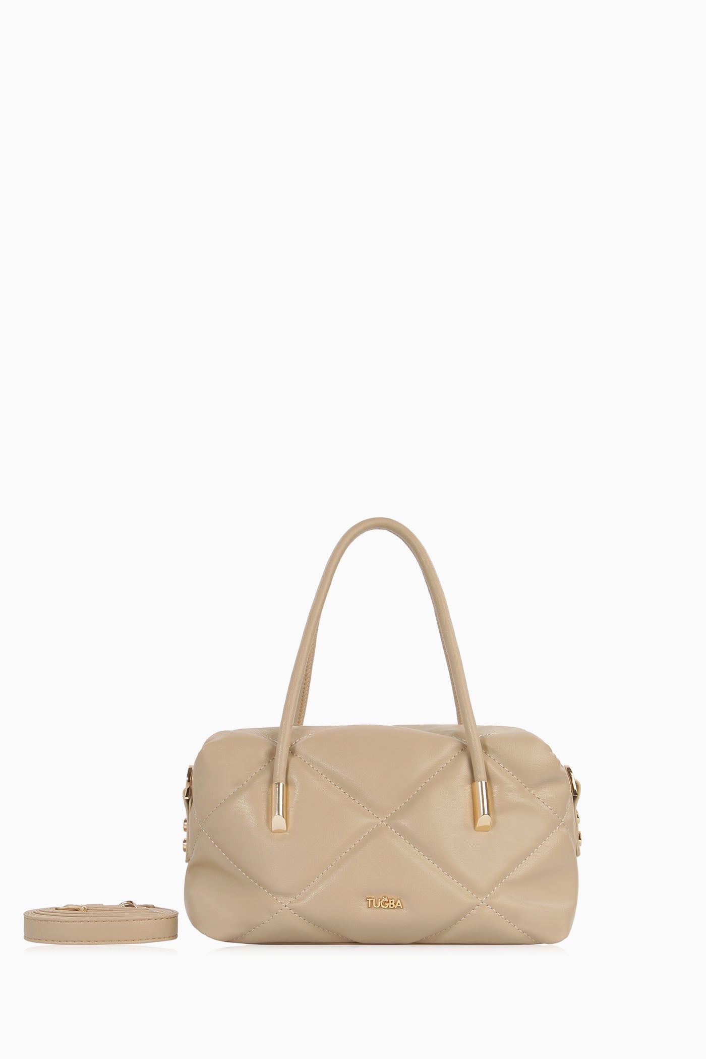 Baklava Dilimli Çanta - Koyu Bej TUGBA