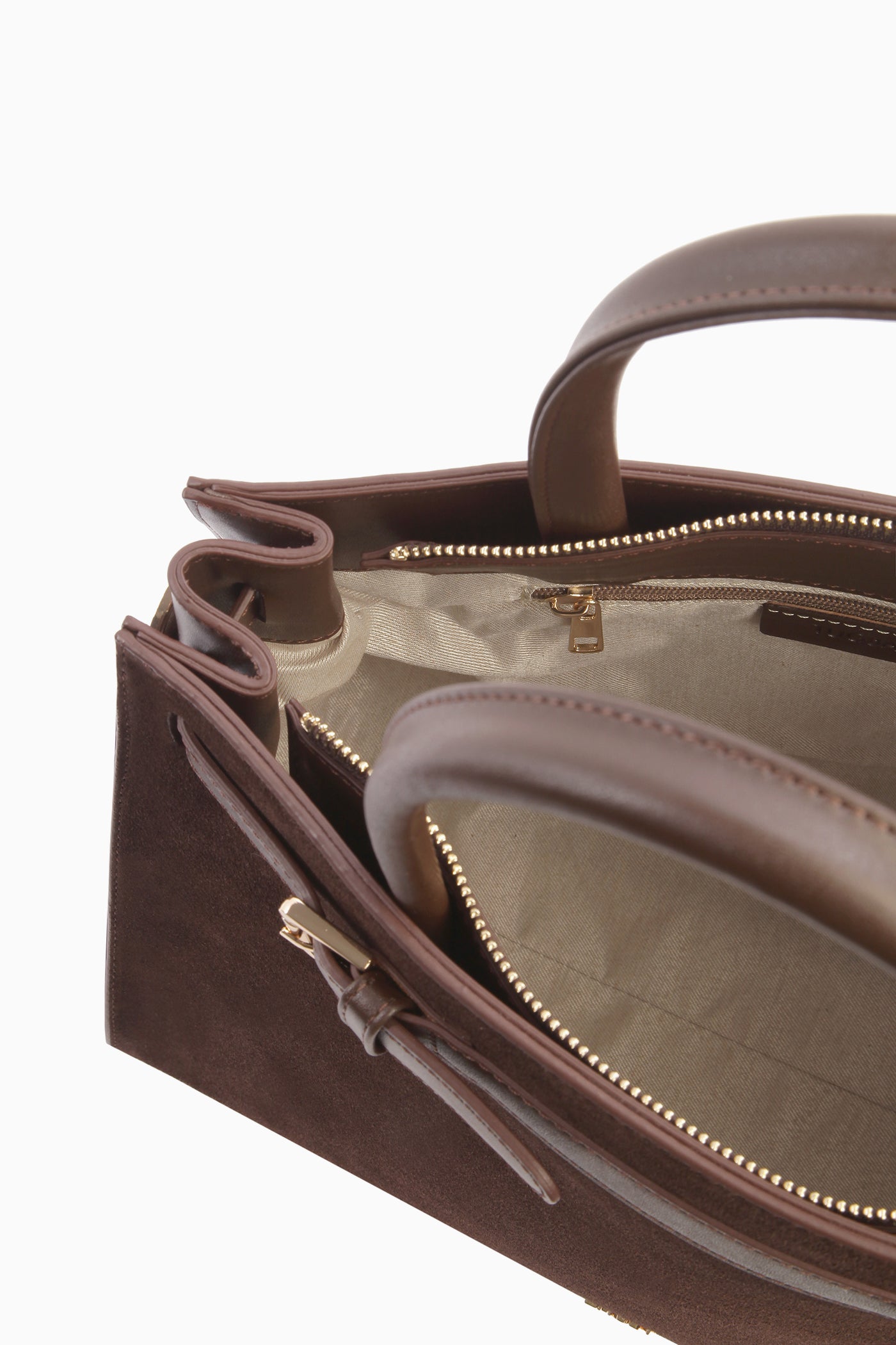 Kemer Detaylı Süet Çanta - Kahve TUGBA