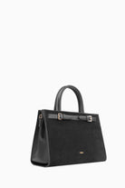 Kemer Detaylı Süet Çanta - Siyah TUGBA