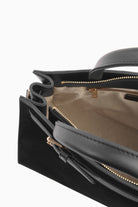 Kemer Detaylı Süet Çanta - Siyah TUGBA