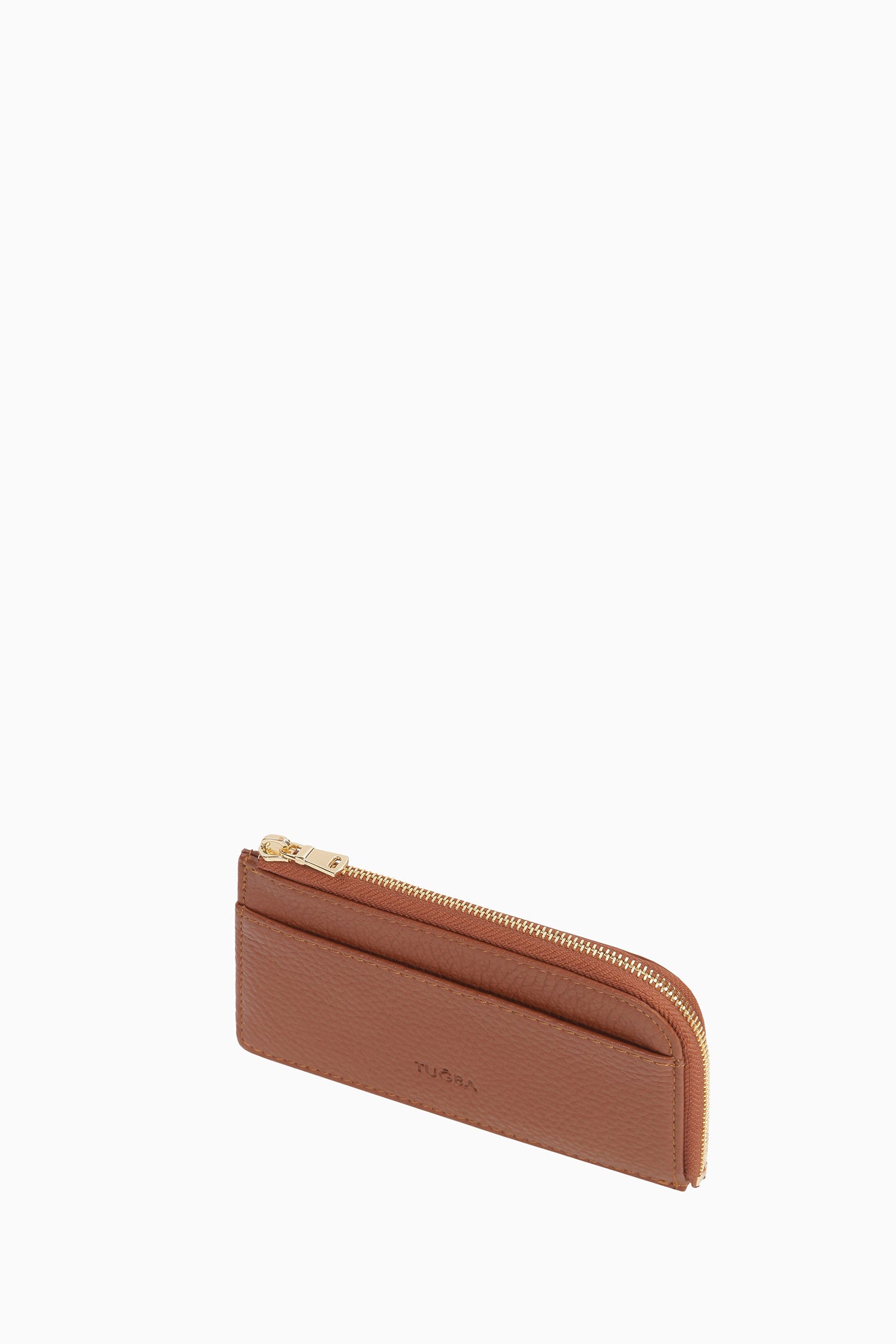 Önü Kartlıklı Deri Cüzdan - Taba TUGBA