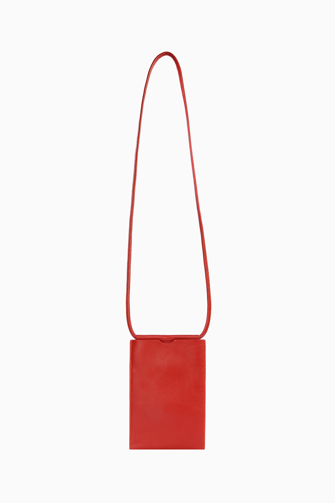 Deri Telefon Çantası - Kırmızı TUGBA