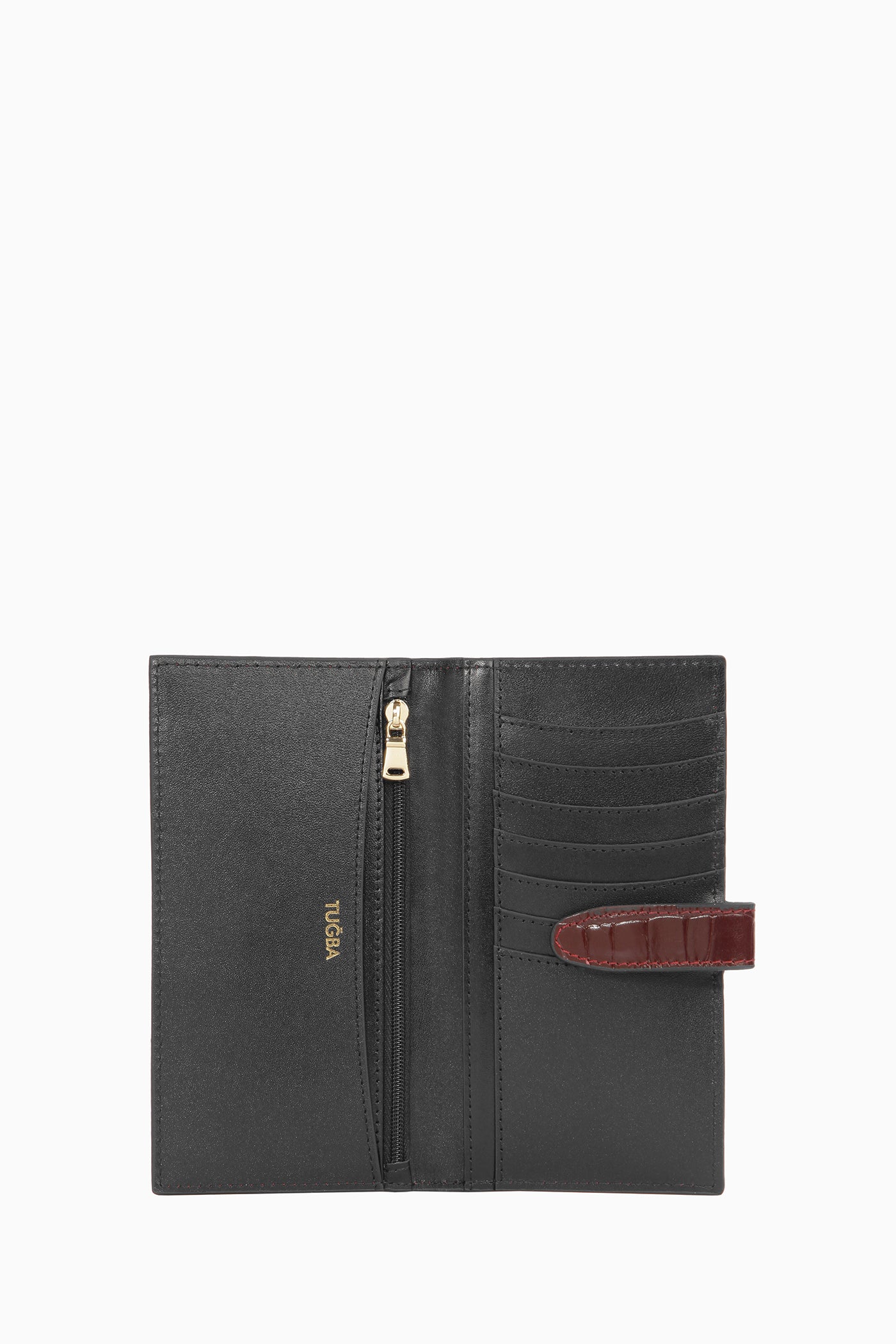 Deri Krokodil Cüzdan - Bordo TUGBA