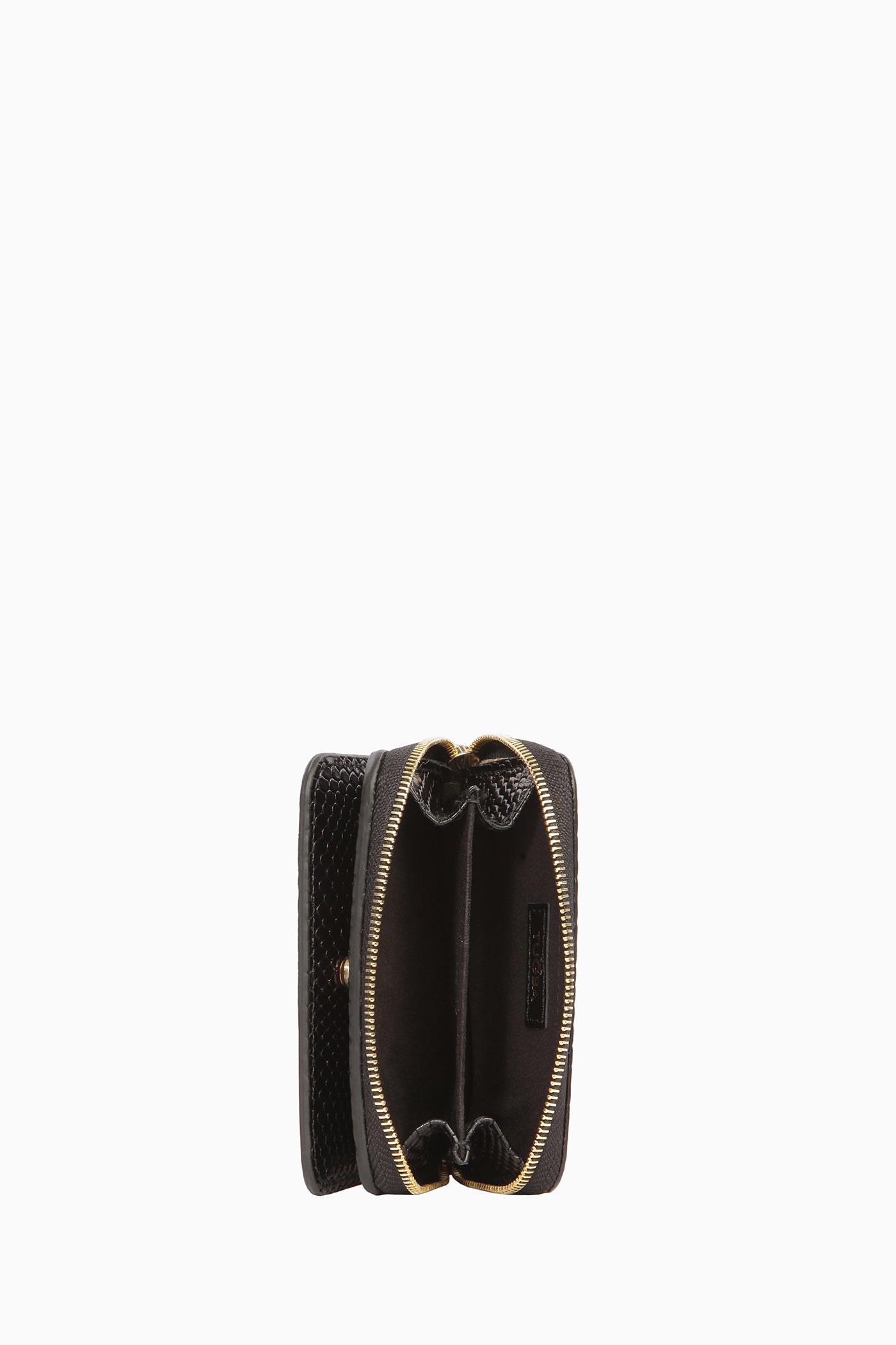 Çıtçıtlı Mini Deri Cüzdan - Siyah TUGBA