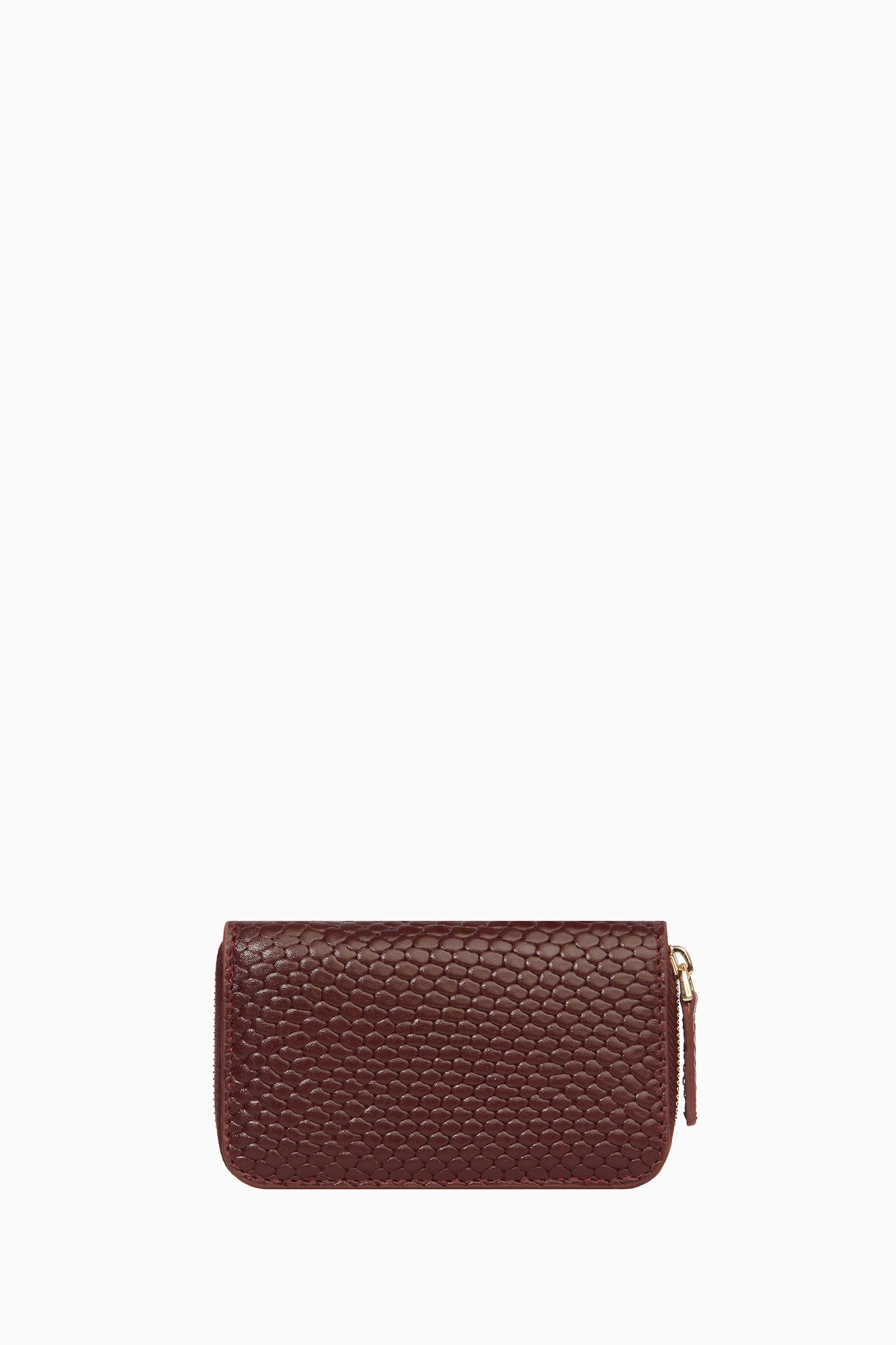 Çıtçıtlı Mini Deri Cüzdan - Bordo TUGBA