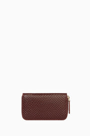 Çıtçıtlı Mini Deri Cüzdan - Bordo TUGBA