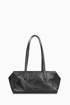 Deri Dikdörtgen Çanta - Siyah TUGBA