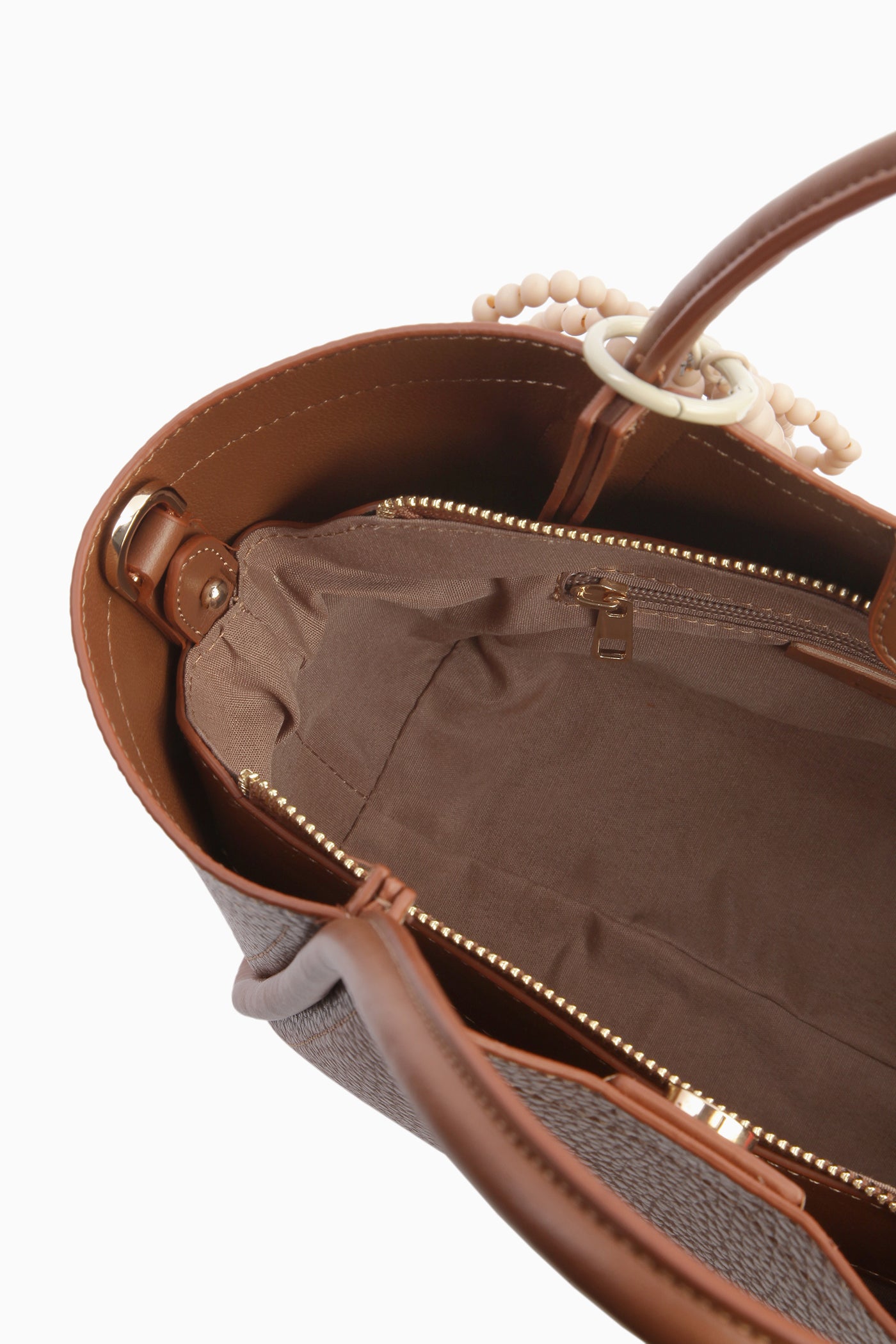 Aksesuar Detaylı Çanta - Taba TUGBA