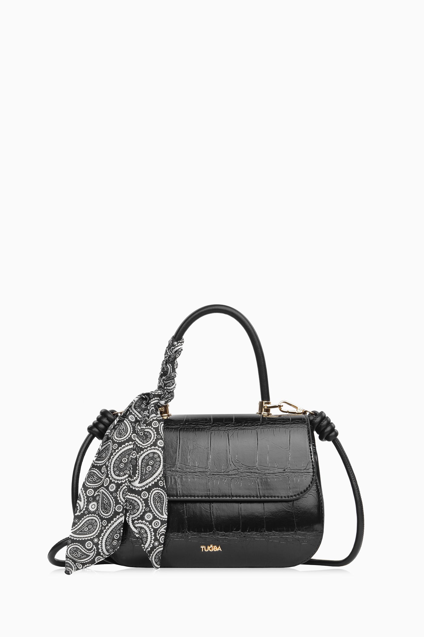 Aksesuarlı Mini Çanta - Siyah TUGBA