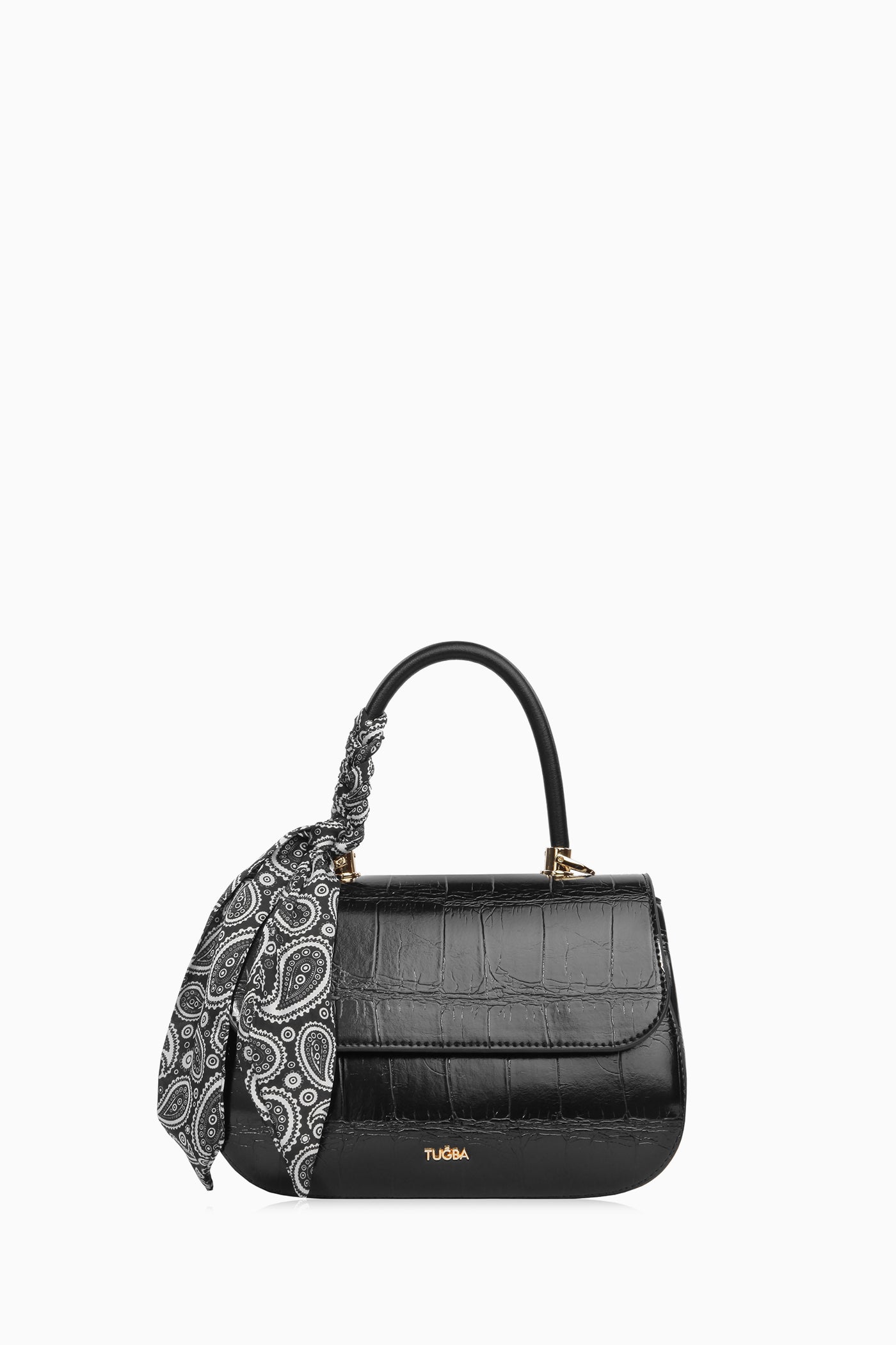 Aksesuarlı Mini Çanta - Siyah TUGBA