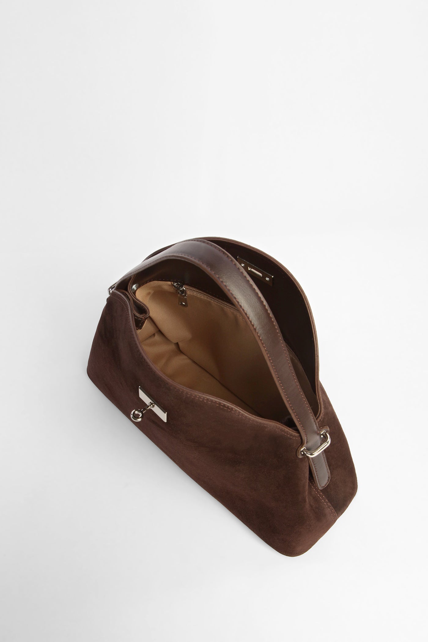 Flap Suede Leather Bag - Bitter Coffee – TUĞBA