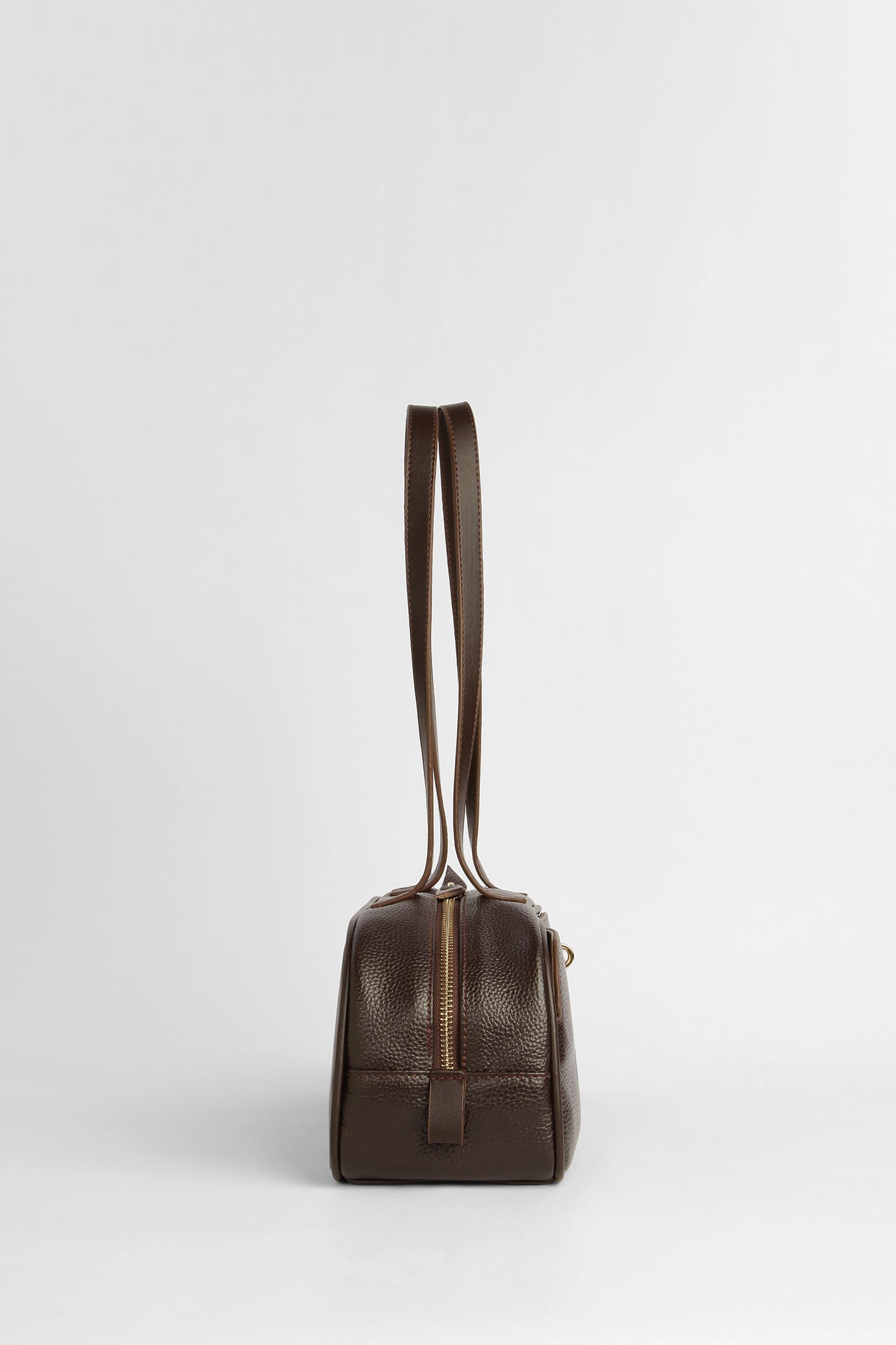 Genuine Leather Textured Shoulder Bag - Coffee – TUĞBA