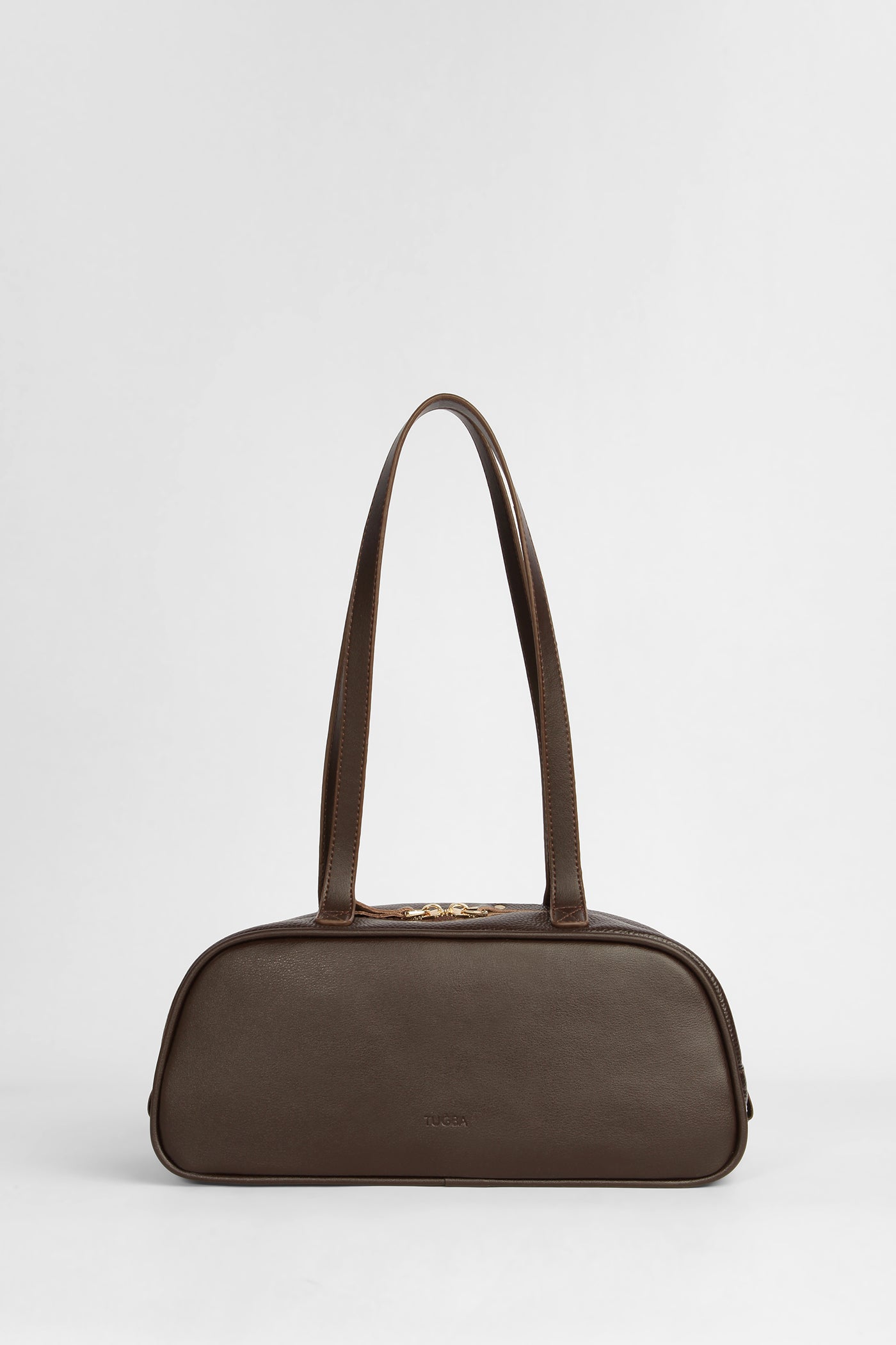 Genuine Leather Textured Shoulder Bag - Coffee – TUĞBA