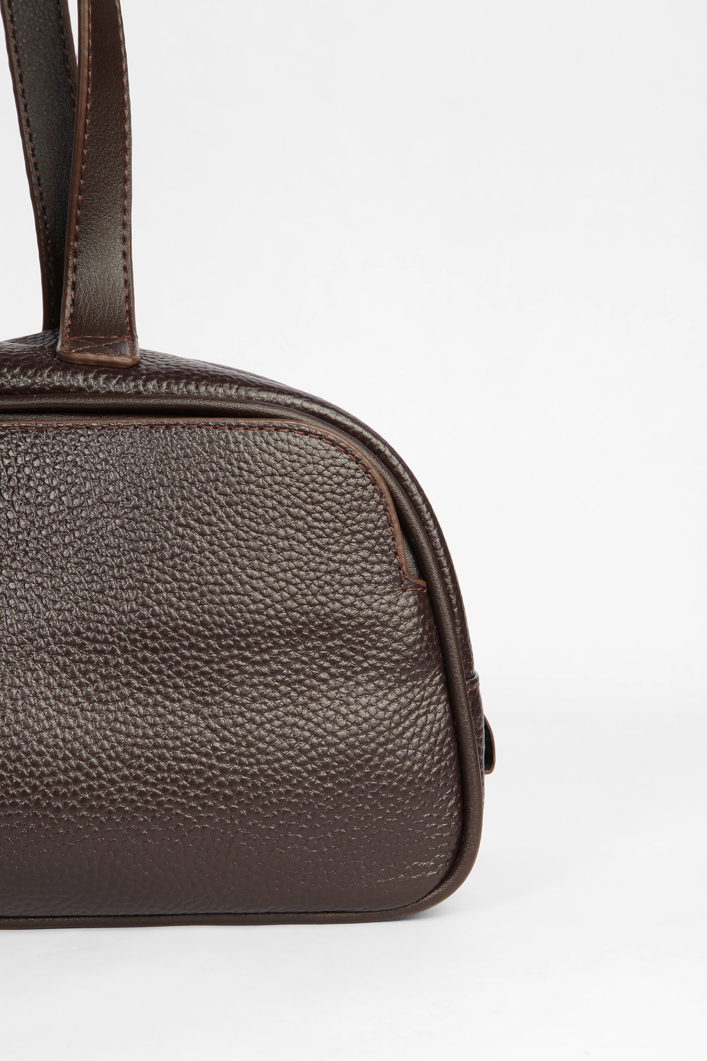 Genuine Leather Textured Shoulder Bag - Coffee – TUĞBA