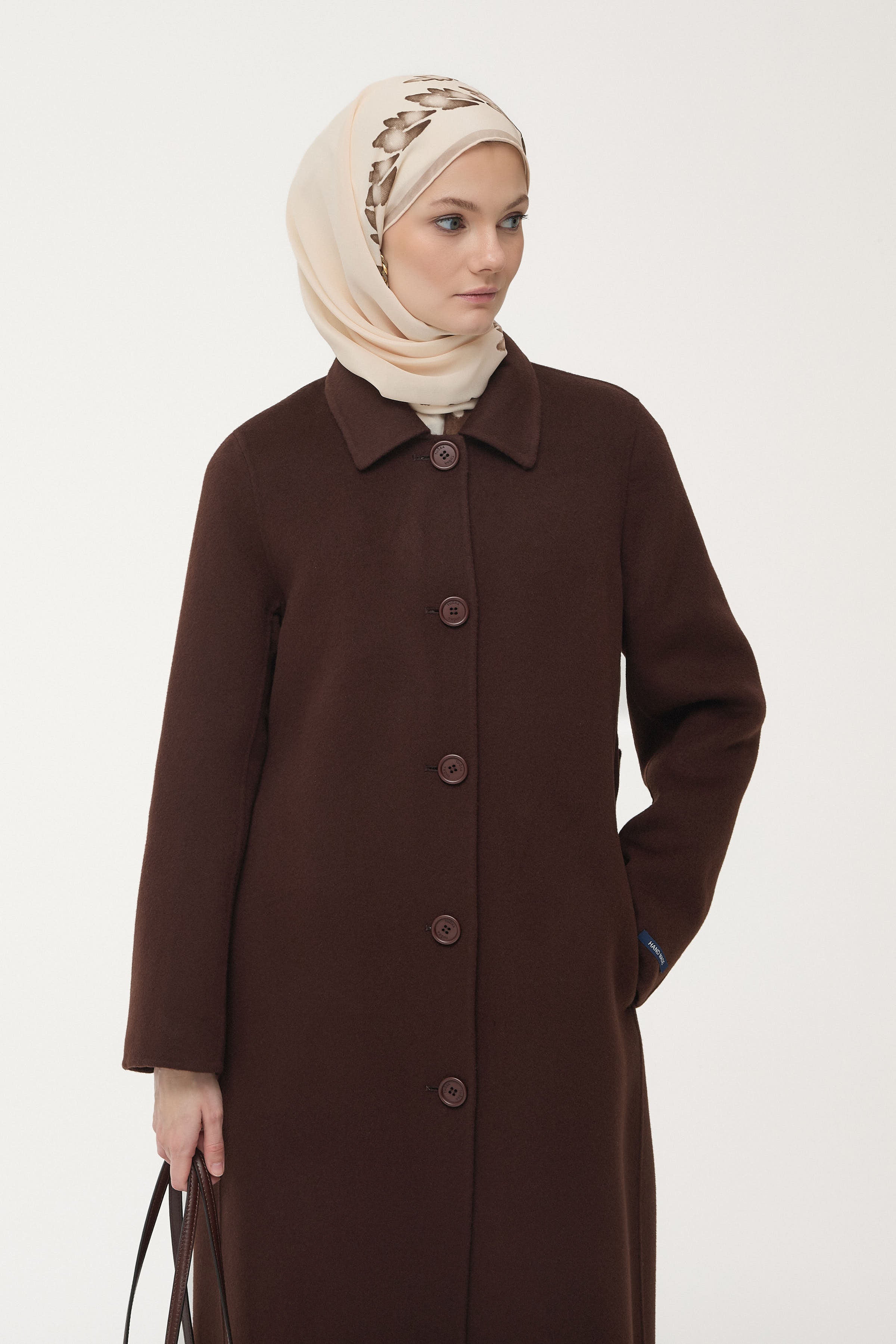 Handmade 100% Wool Shawl Collar Coat – TUĞBA