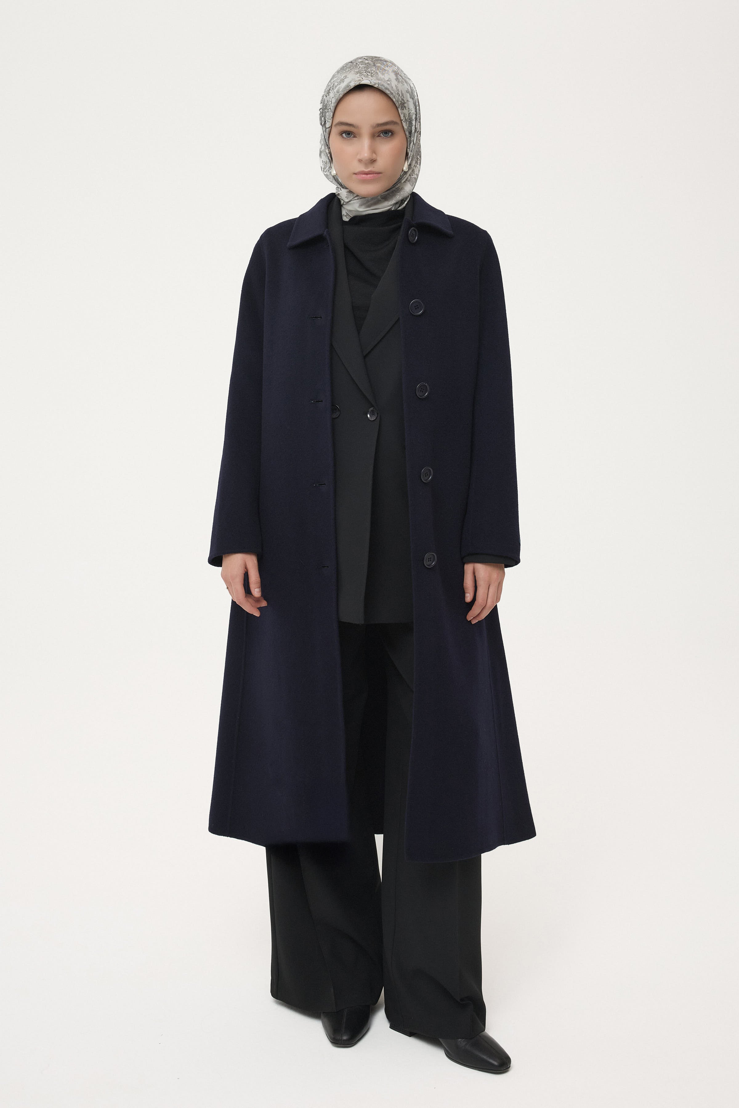 Handmade 100% Wool Shawl Collar Coat – TUĞBA