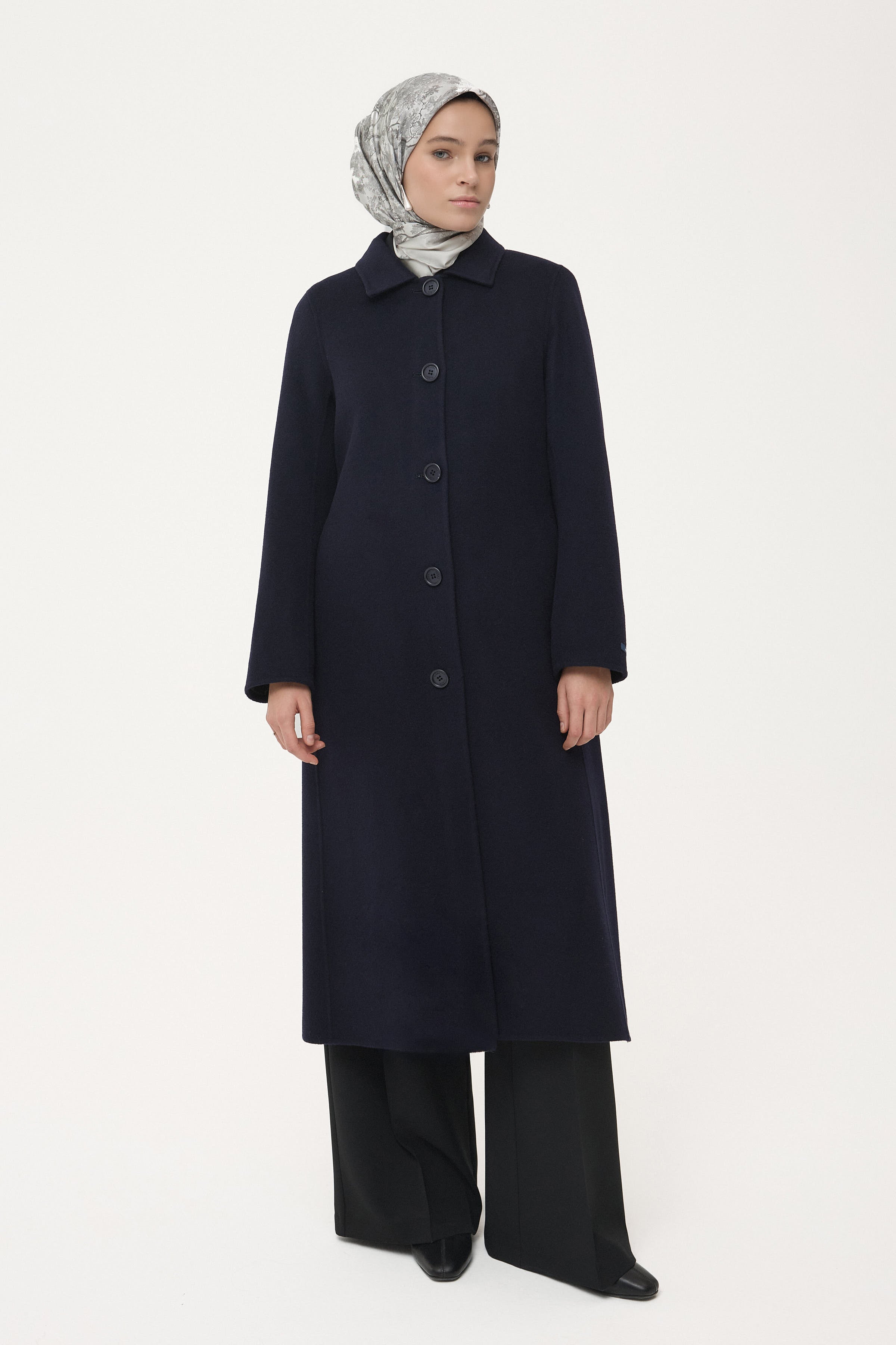 Handmade 100% Wool Shawl Collar Coat – TUĞBA
