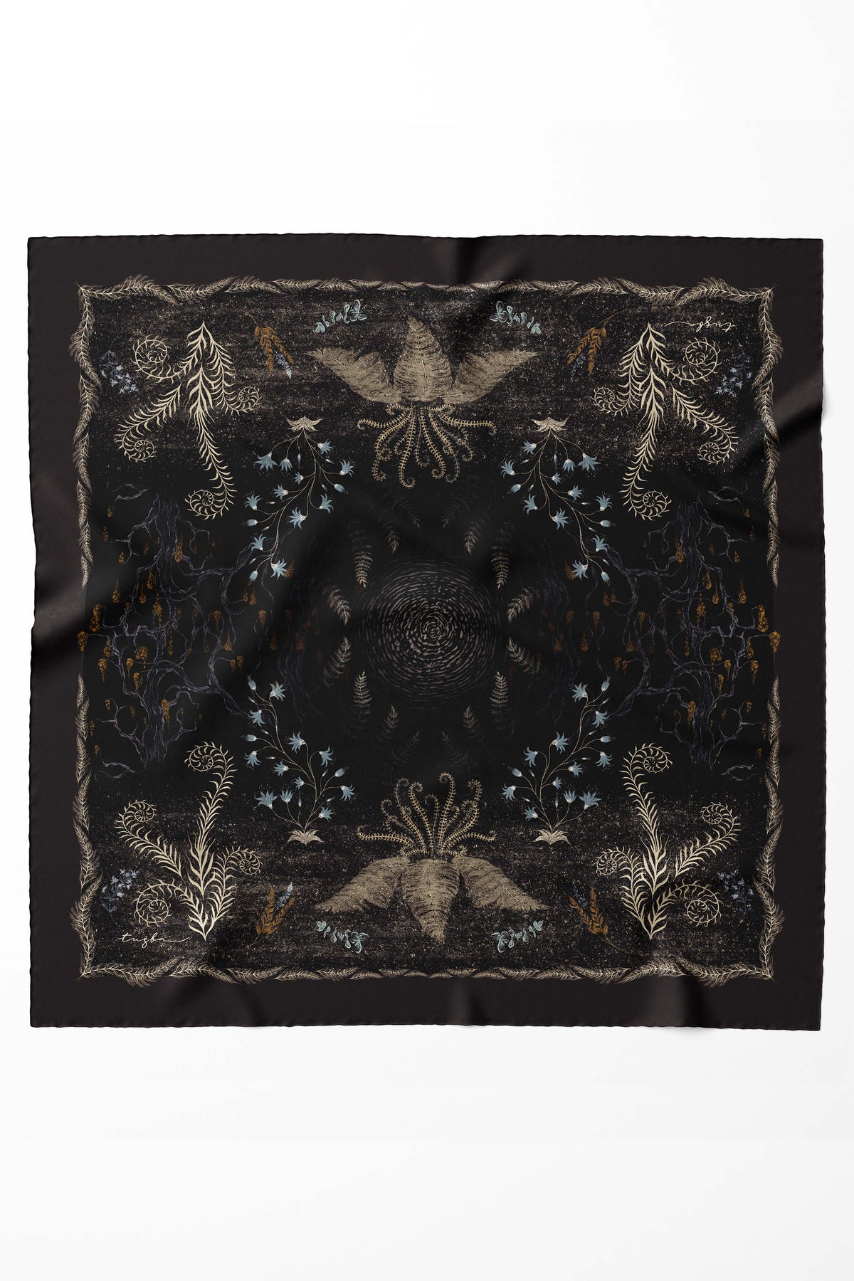 Aden Sura Silk Scarf - Black