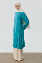 Aller Detaylı Yan Bağlamalı Tunik - Aqua TUGBA