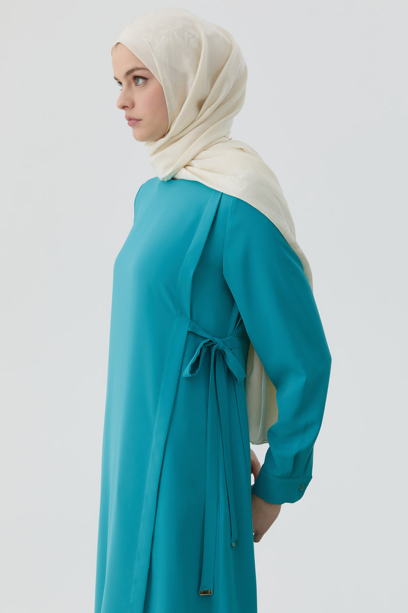 Aller Detaylı Yan Bağlamalı Tunik - Aqua TUGBA