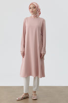 Aller Detaylı Yan Bağlamalı Tunik - Pudra TUGBA