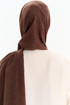 Altıgen Desen Viskon Şal - Kahve TUGBA