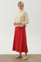 Anvelop Kapamalı Parçalı Etek - Mercan TUGBA