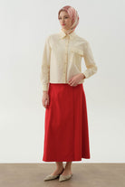 Anvelop Kapamalı Parçalı Etek - Mercan TUGBA