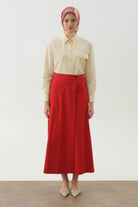 Anvelop Kapamalı Parçalı Etek - Mercan TUGBA