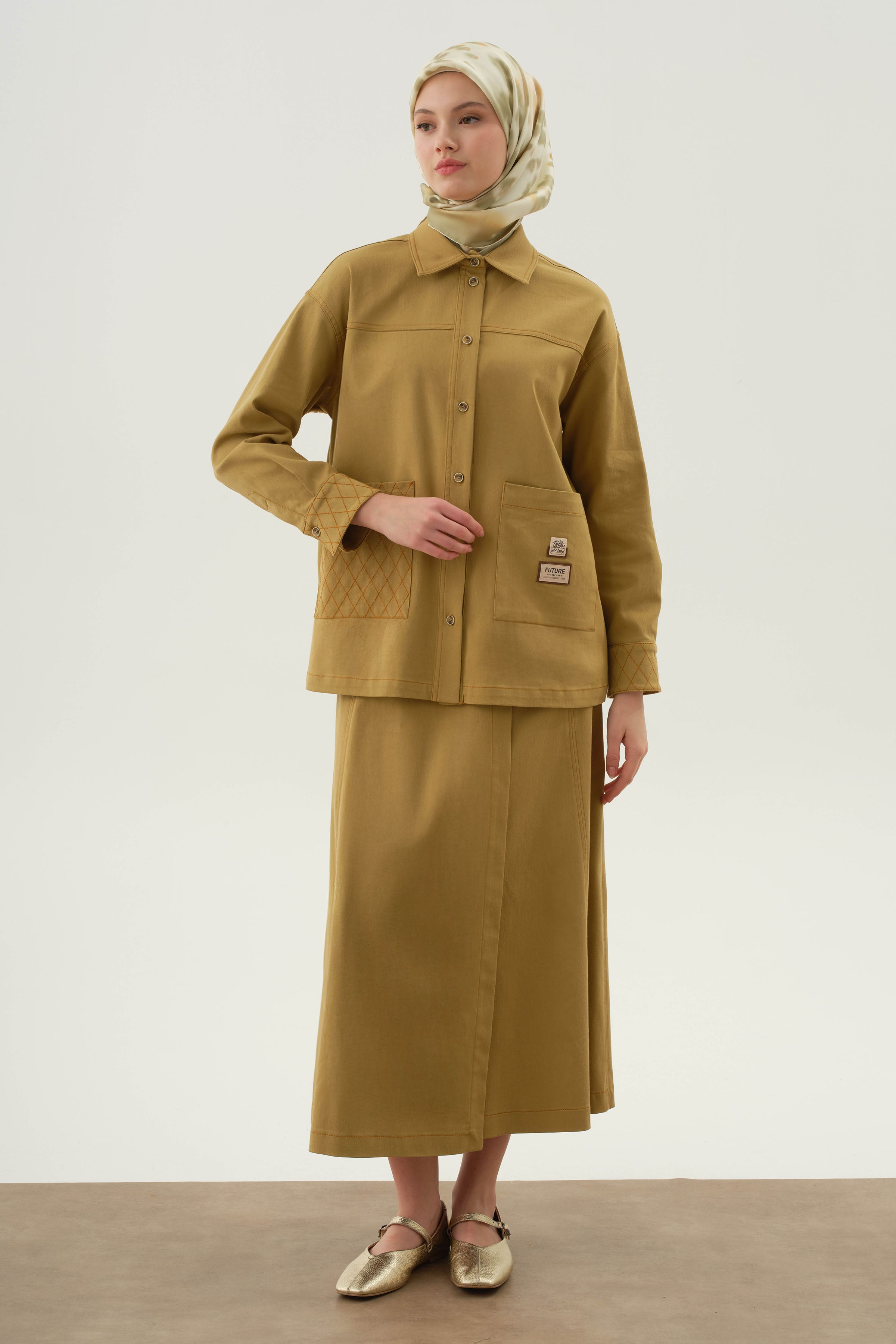 Wrap-over Piece Skirt - Olive – TUĞBA