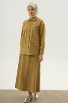 Anvelop Kapamalı Parçalı Etek - Olive TUGBA