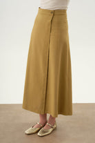 Anvelop Kapamalı Parçalı Etek - Olive TUGBA