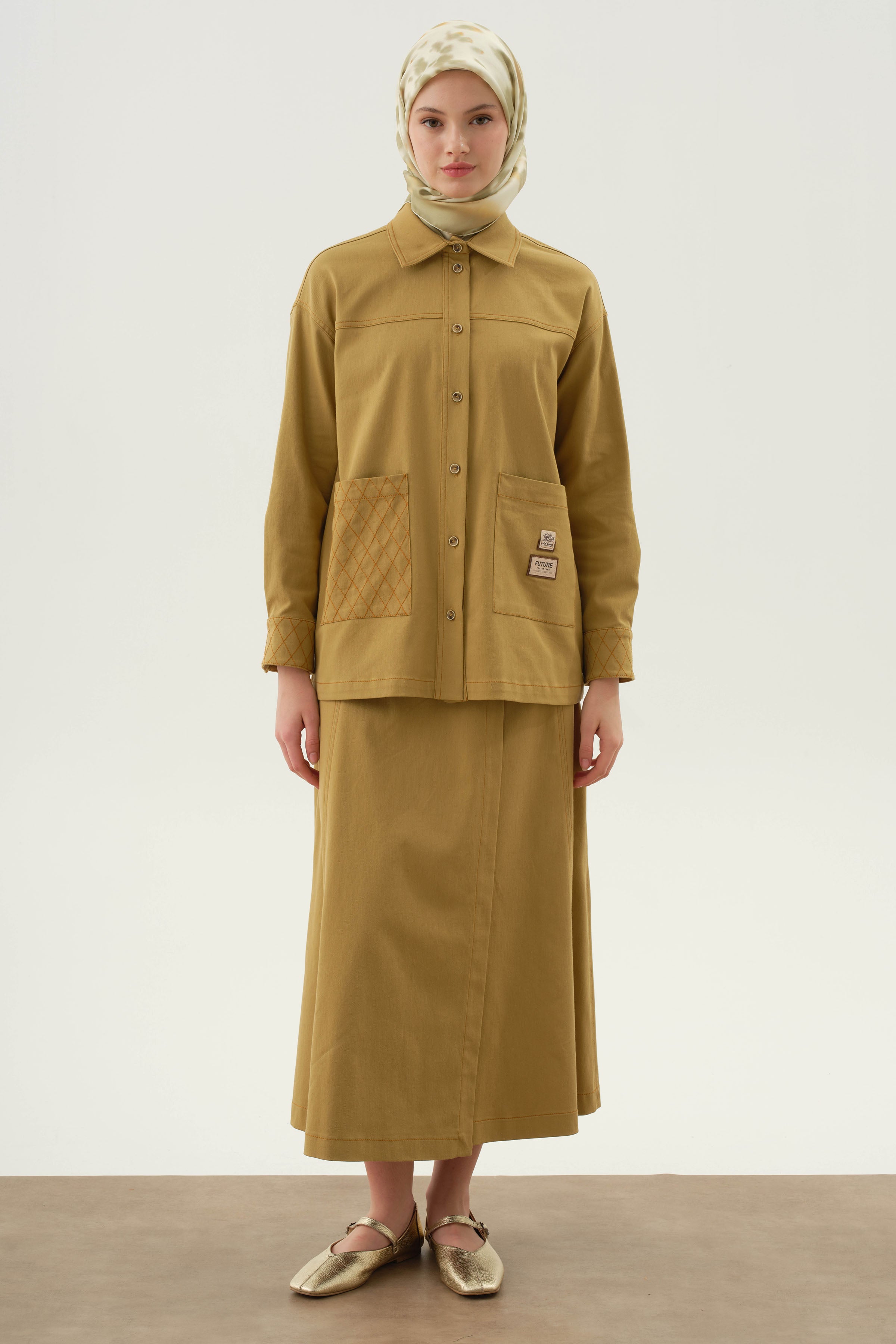 Wrap-over Piece Skirt - Olive – TUĞBA