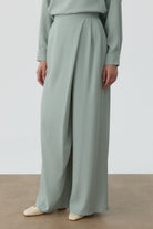 Anvelop Pileli Pantolon - Mint TUGBA