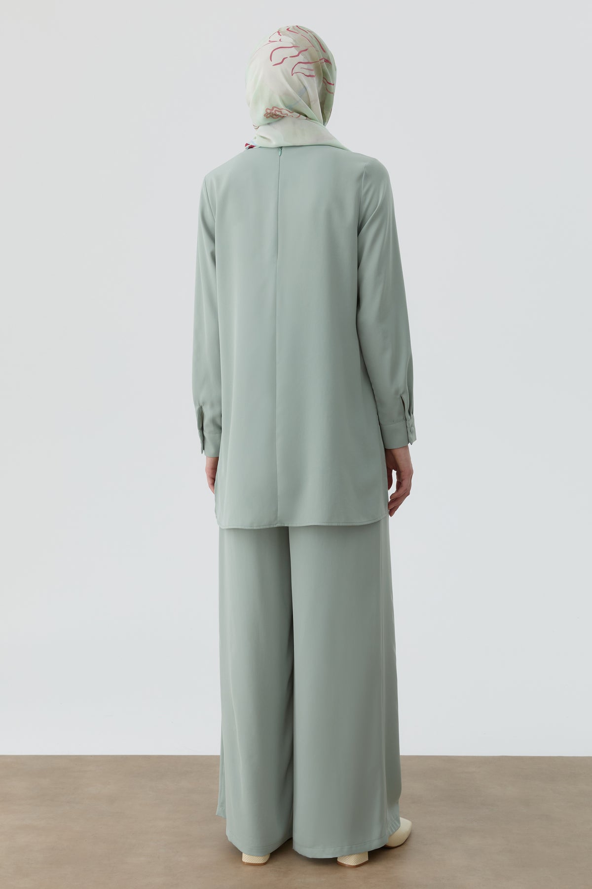 Anvelop Pileli Pantolon - Mint TUGBA