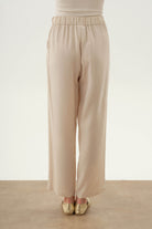 Arka Bel Lastikli Pantolon - Bej TUGBA