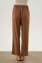 Arka Bel Lastikli Pantolon - Kahve TUGBA