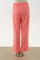 Arka Bel Lastikli Pantolon - Mercan TUGBA