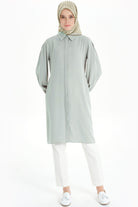 Arkası Pilise Detaylı Tunik - Olive TUGBA